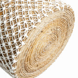 Panier Broderie Macramé - Naturel Blanc - L