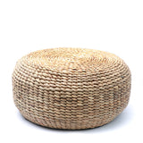 Pouf rond en jacinthe tressée - Assise en fibre naturel ou table basse