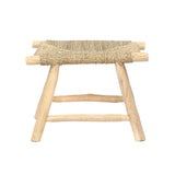 Tabouret en bois et osier - Assise en fibres naturelles 60 cm