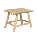 Tabouret en bois et osier - Assise en fibres naturelles 60 cm