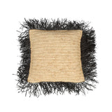 La Housse de Coussin Raphia - Carré - Noir Naturel - 40x40