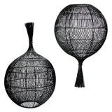 Lampe de sol et suspension Wonton - Noir