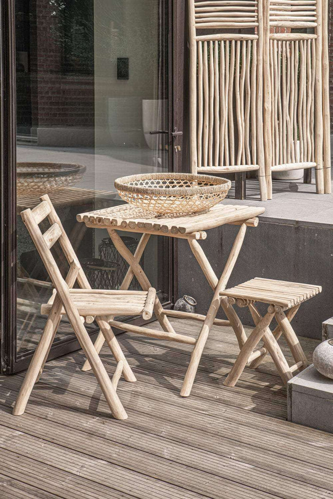 Paravent En Branches De Teck Brut Blanchi – Hauteur 180 Cm – Style Naturel Bord De Mer – Séparation Déco Intérieur - 2