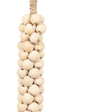 Les perles en bois avec décoration à suspendre en coton - Blanc