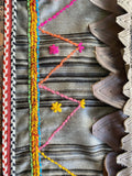 Grand coussins multicolores et multi-matières bohèmes 83 cm