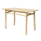 Table en bois Tullum, mobilier de jardin en teck blanchi esprit bohème 160 cm