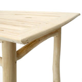Table en bois Tullum, mobilier de jardin en teck blanchi esprit bohème 160 cm